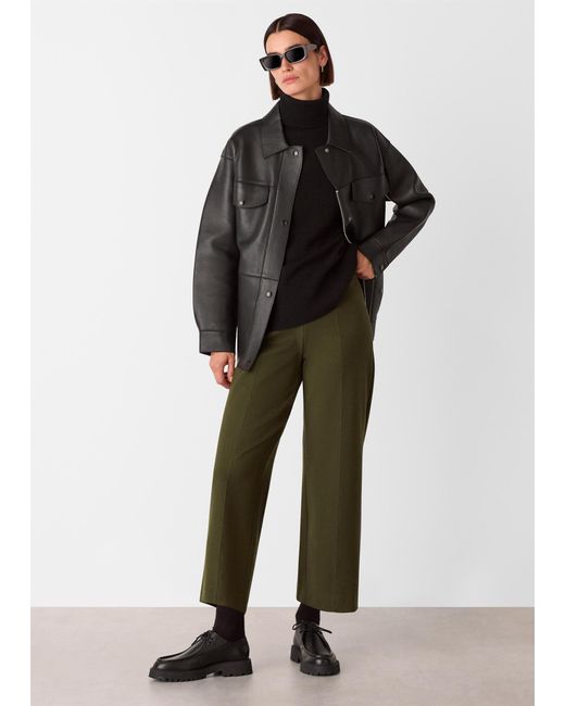 Whistles Green Camilla Wide Leg Trouser