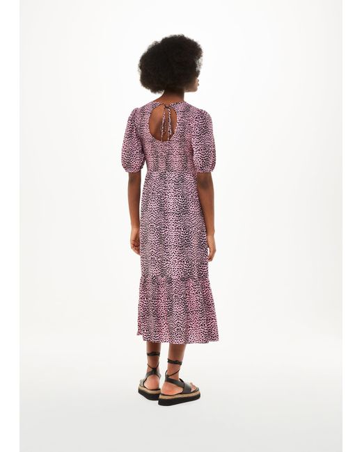 Whistles Red Sketched Cheetah Dress