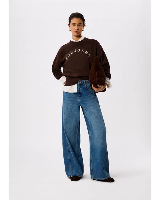 Whistles Red Toujours Relaxed Cotton Sweat