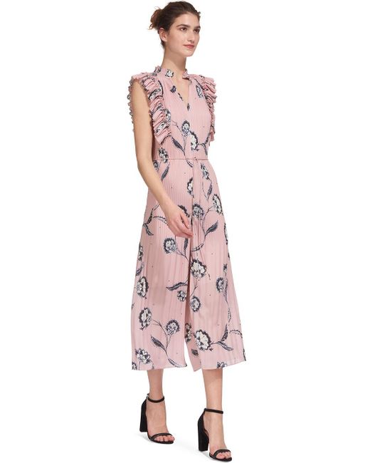Whistles Synthetic Giselle Ruffle Jumpsuit in Pink Save 80 Lyst