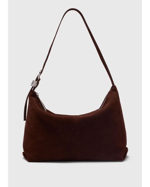 Whistles Brown Ring Detail Suede Shoulder Bag