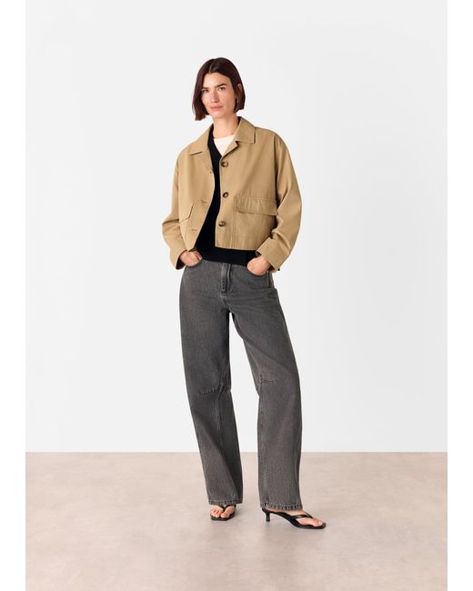 Whistles Natural Short Cotton Trench Jacket