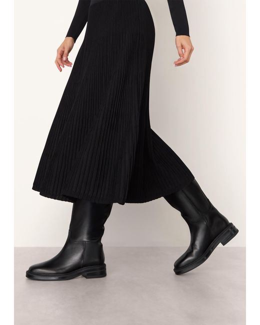 Whistles Black Knee High Riding Boot