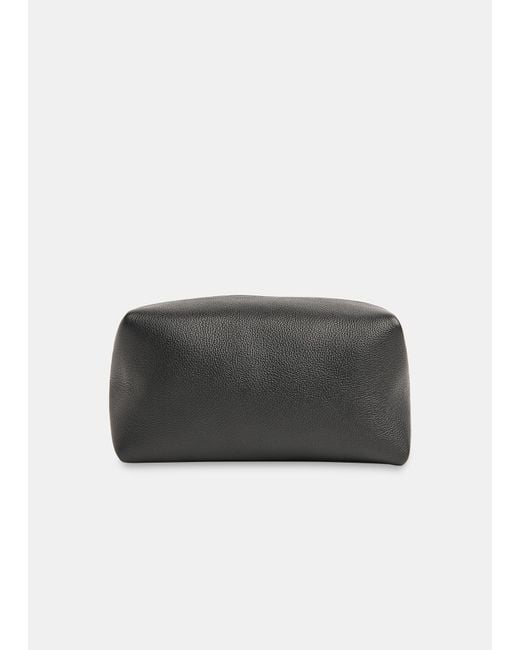 Whistles Gray Ria Leather Zip Pouch