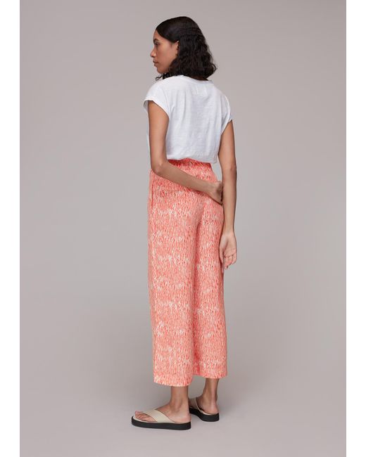 Whistles Red Woodland Animal Print Trouser