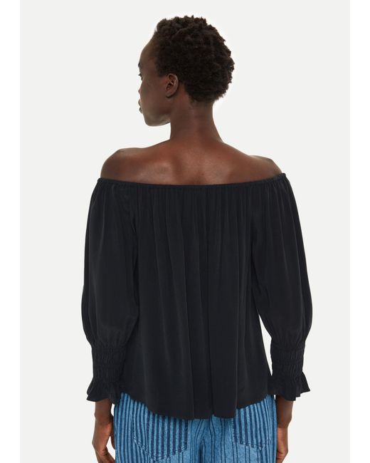 Whistles Blue Winoa Off Shoulder Top