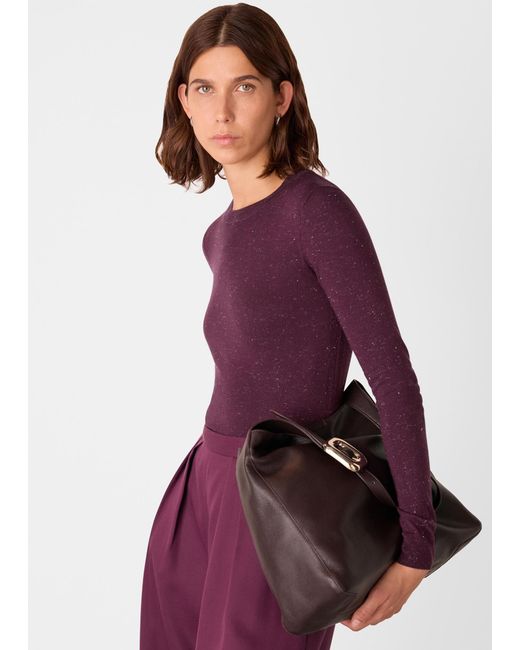 Whistles Purple Annie Sparkle Crew Neck