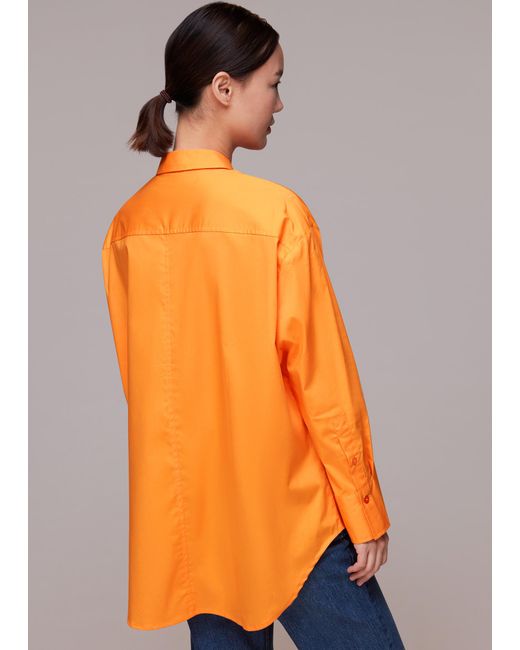 Whistles Orange Oversized Button Up Shirt