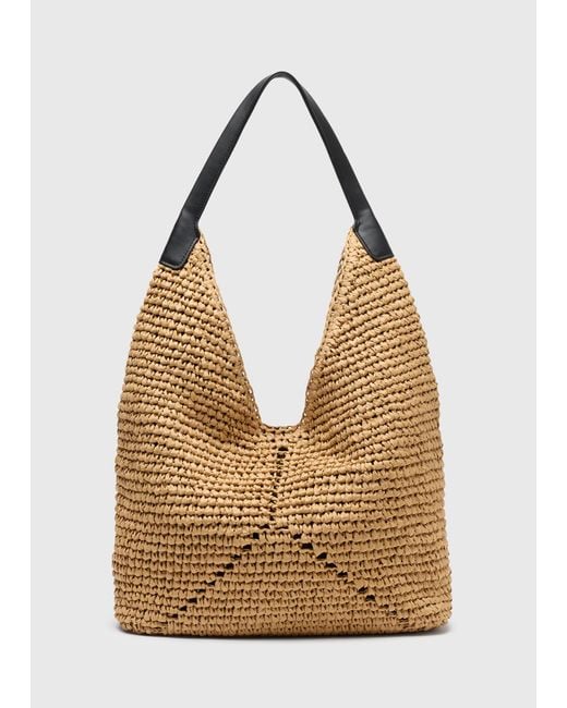 Whistles Natural Triangular Straw Tote