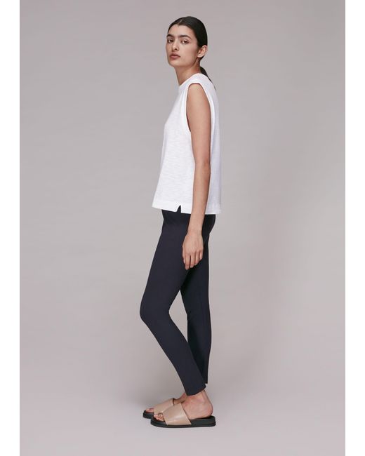 Whistles Gray Classic Slim Ponte Trouser