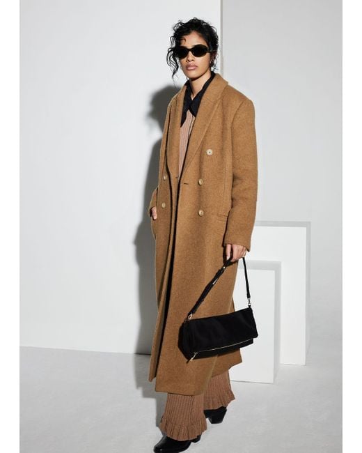 Whistles Natural Textured Wool Blend Coat