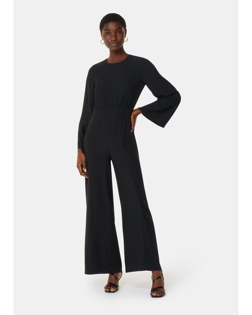 Whistles Blue Bonnie Gathered Jumpsuit