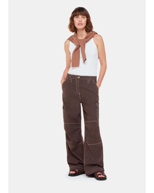 Whistles White Lorna Cargo Trousers