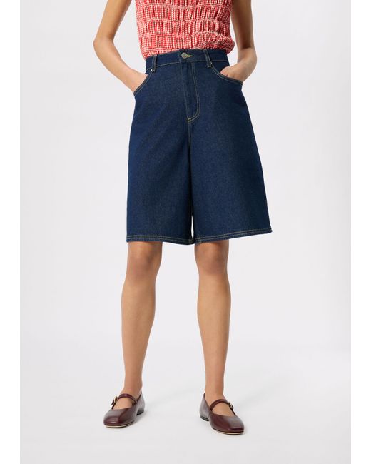 Whistles Blue Authentic Knee Length Short