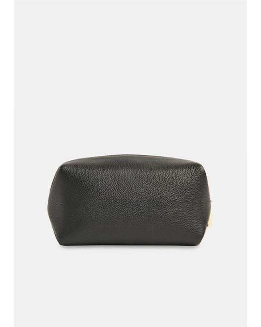 Whistles Black Ria Mini Leather Zip Pouch