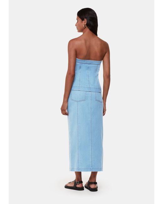 Whistles Blue Denim Maxi Skirt