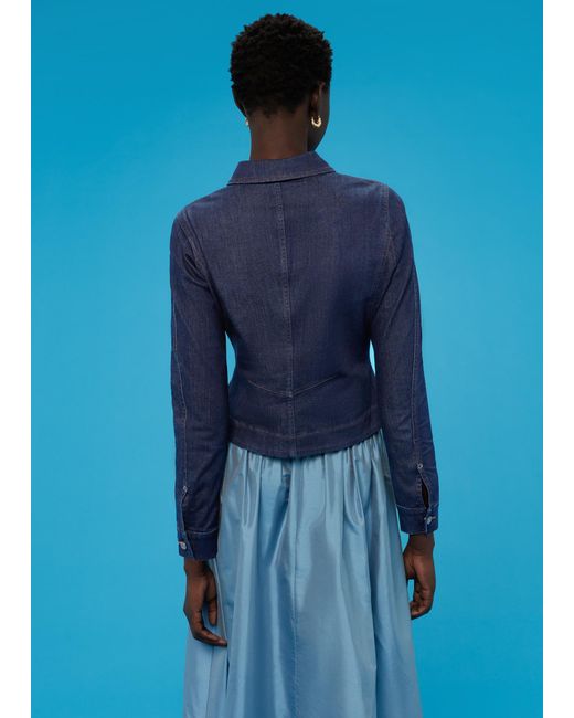 Whistles Blue Denim Corset Detail Top