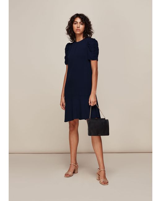 Whistles Blue Georgina Zip Dress
