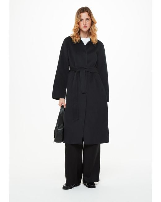 Whistles Black Nell Belted Doubled Faced Coat