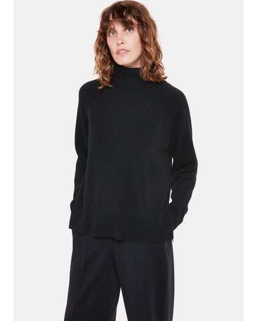 Whistles Black Cashmere Roll Neck Jumper