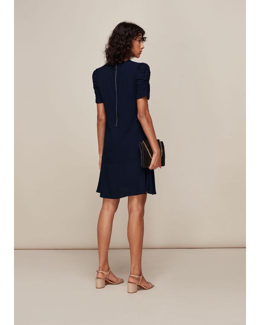 Whistles Blue Georgina Zip Dress