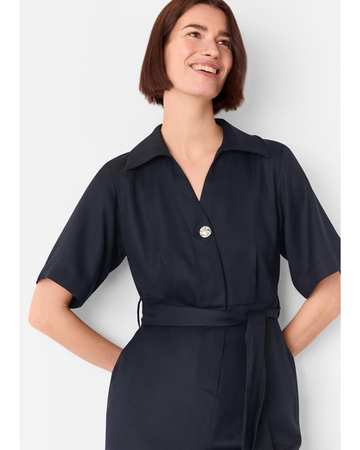 Whistles Blue Button Front Jumpsuit