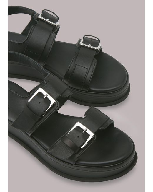 Whistles Gray Marley Double Buckle Sandal