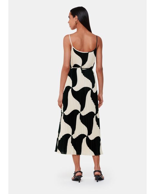 Whistles White Triangle Swirl Pleated Dress