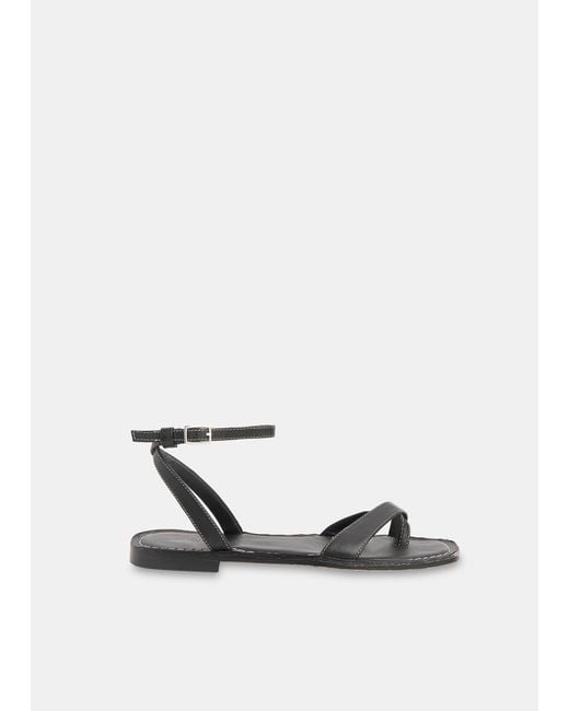 Whistles Black Toe Loop Strappy Sandal