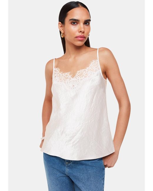 Whistles White Lace Trim Cami Top