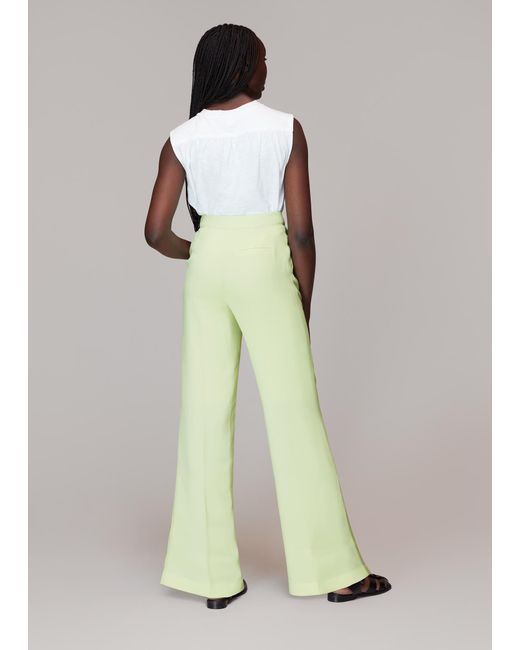 Whistles Green Bella Pleat Front Trouser