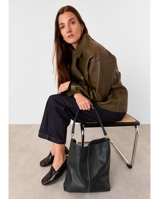 Whistles Black Kamil Tote Bag