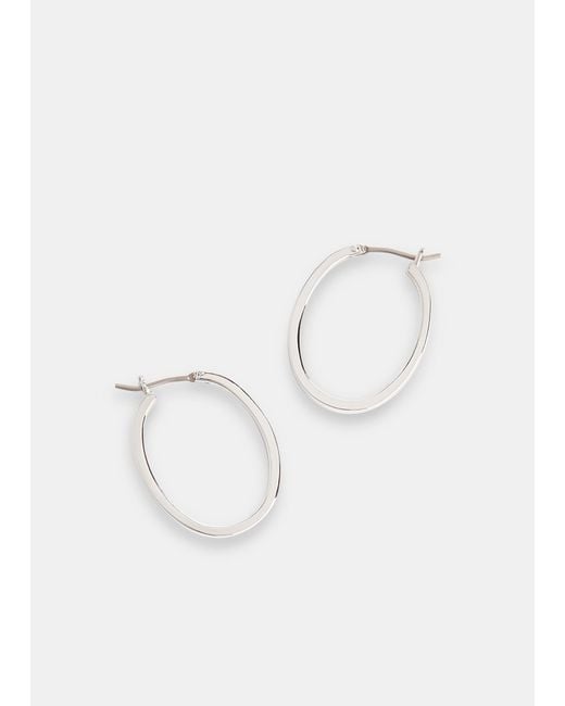 Whistles Natural Mini Oval Thin Hoop