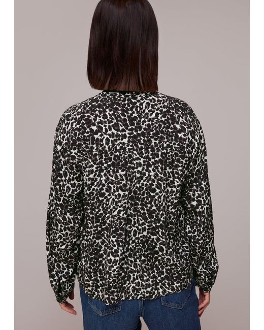 Whistles Gray Shadow Leopard Print Blouse