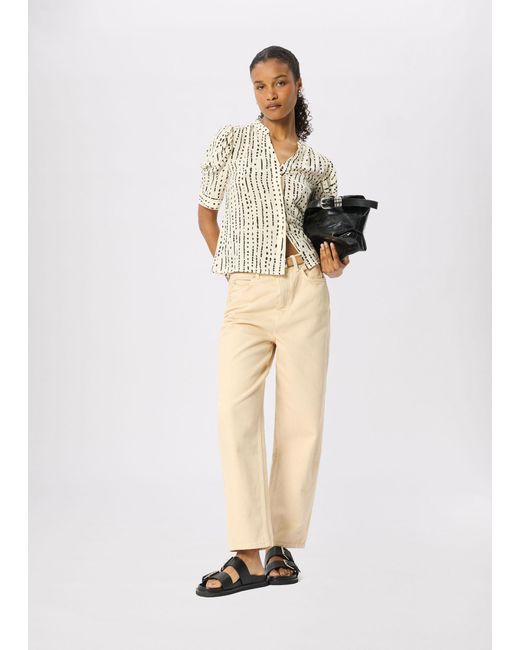 Whistles Multicolor Dashed Spot Gathered Blouse