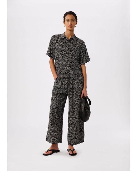 Whistles Multicolor Woven Grid Crop Trouser