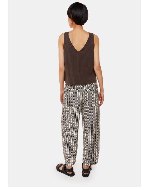 Whistles White Link Check Print Trouser