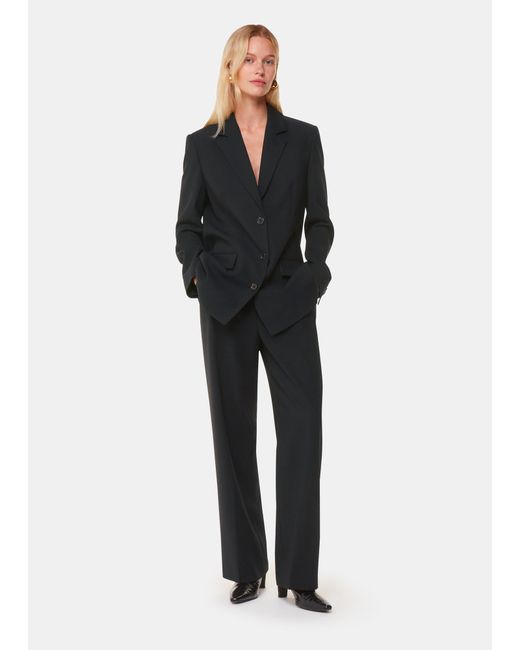 Whistles Black Amelie Wool Blend Blazer