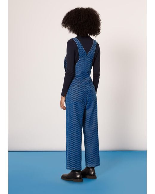 Whistles Blue Tangle Check Denim Dungaree
