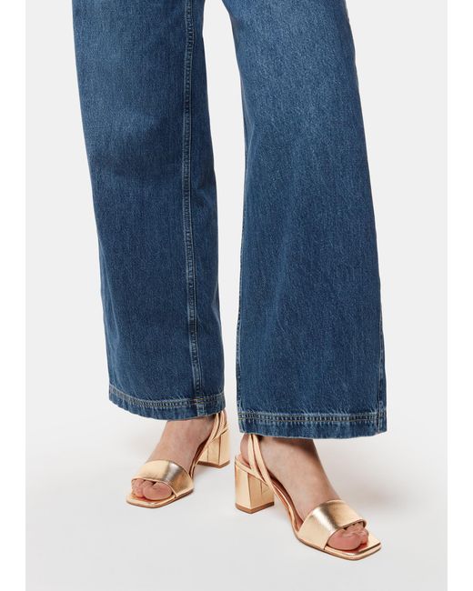 Whistles Blue Eden Block Heel Sandal