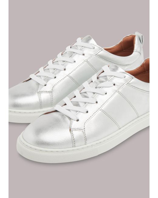 Whistles Metallic Koki Lace Up Trainer