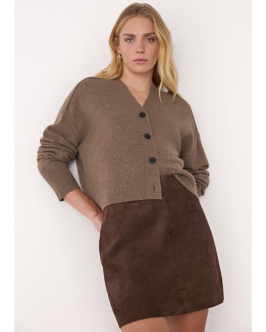 Whistles Brown Cashmere Button Cardigan