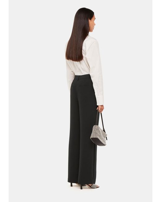 Whistles Black Satin Side Stripe Tux Trouser