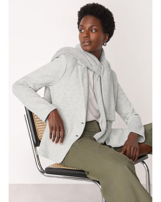 Whistles Gray Slim Jersey Jacket