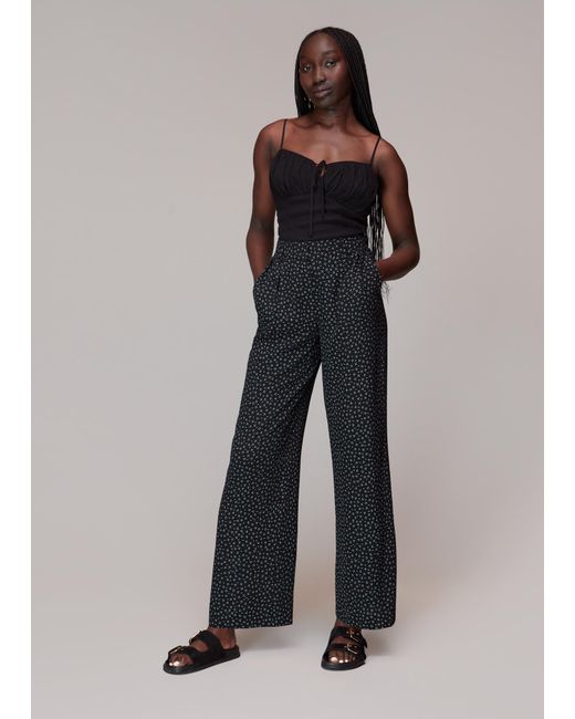 Whistles Black Lizzie Geo Dot Print Trouser