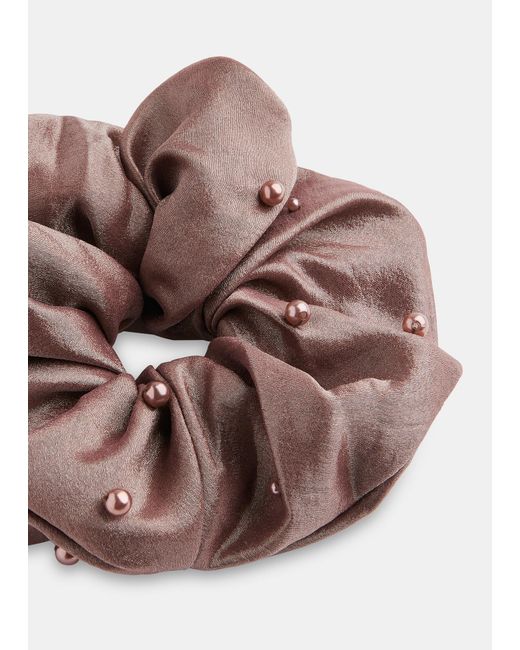 Whistles Brown Large Beaded Scrunchie