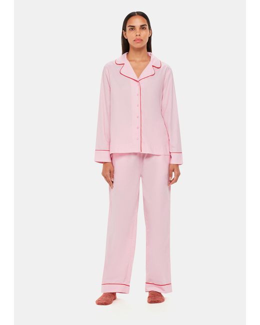 Whistles Pink Contrast Piping Pyjamas