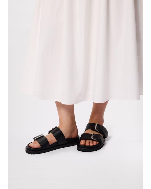 Whistles Black Double Buckle Slide