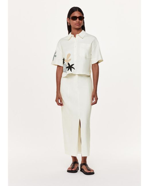 Whistles Natural Linen Blend Maxi Skirt