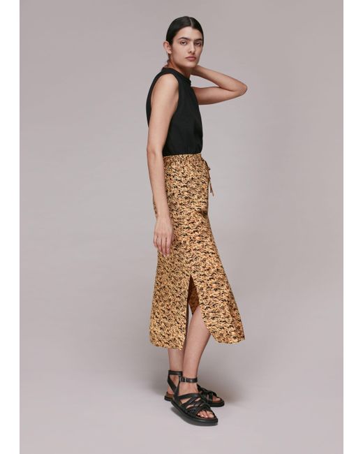 Whistles Multicolor Bark Print Tie Waist Skirt